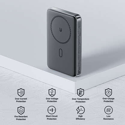 Bateria Externa Wireless Acefast M6, 10000mAh, 20W, PD + FQI, 1 x QI - 1 x USB-C, Preta