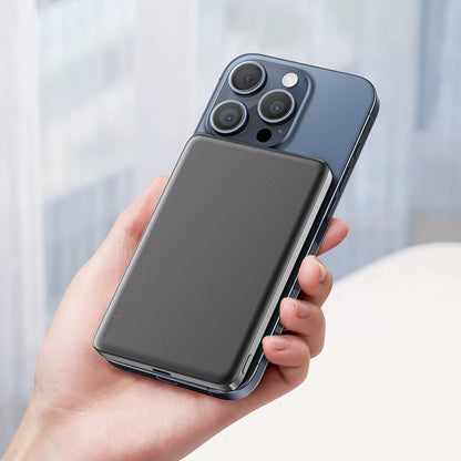 Bateria Externa Wireless Acefast M8, 5000mAh, 18W, PD + FQI, 1 x QI - 1 x USB-C, Preta