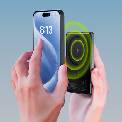 Bateria Externa Wireless Allity. APB-300, 5000mAh, 20W, PD + FQI, 1 x QI - 1 x USB-C, Cinzento