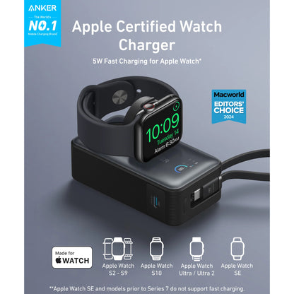 Bateria Externa Wireless Anker MagGo, 10000mAh, 35W, PD + QI, 1 x QI - 2 x USB-C, Preta A1657H11