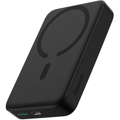 Bateria externa sem fios Baseus Magnetic Mini, 10000mAh, 30W, PD + FQI, 1 x QI - 1 x USB-C, preto PPCX110201 