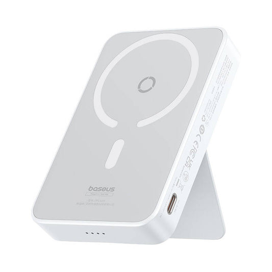 Bateria Externa Wireless Baseus MagPro PPCXZ05, 5000mAh, 20W, PD + FQI, 1 x QI - 1 x USB-C, Branca P10064101223-00
