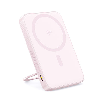 Bateria Externa Wireless Baseus PicoGo, 5000mAh, 20W, PD + FQI, 1 x QI - 1 x USB-C, Rosa P10076800413-00