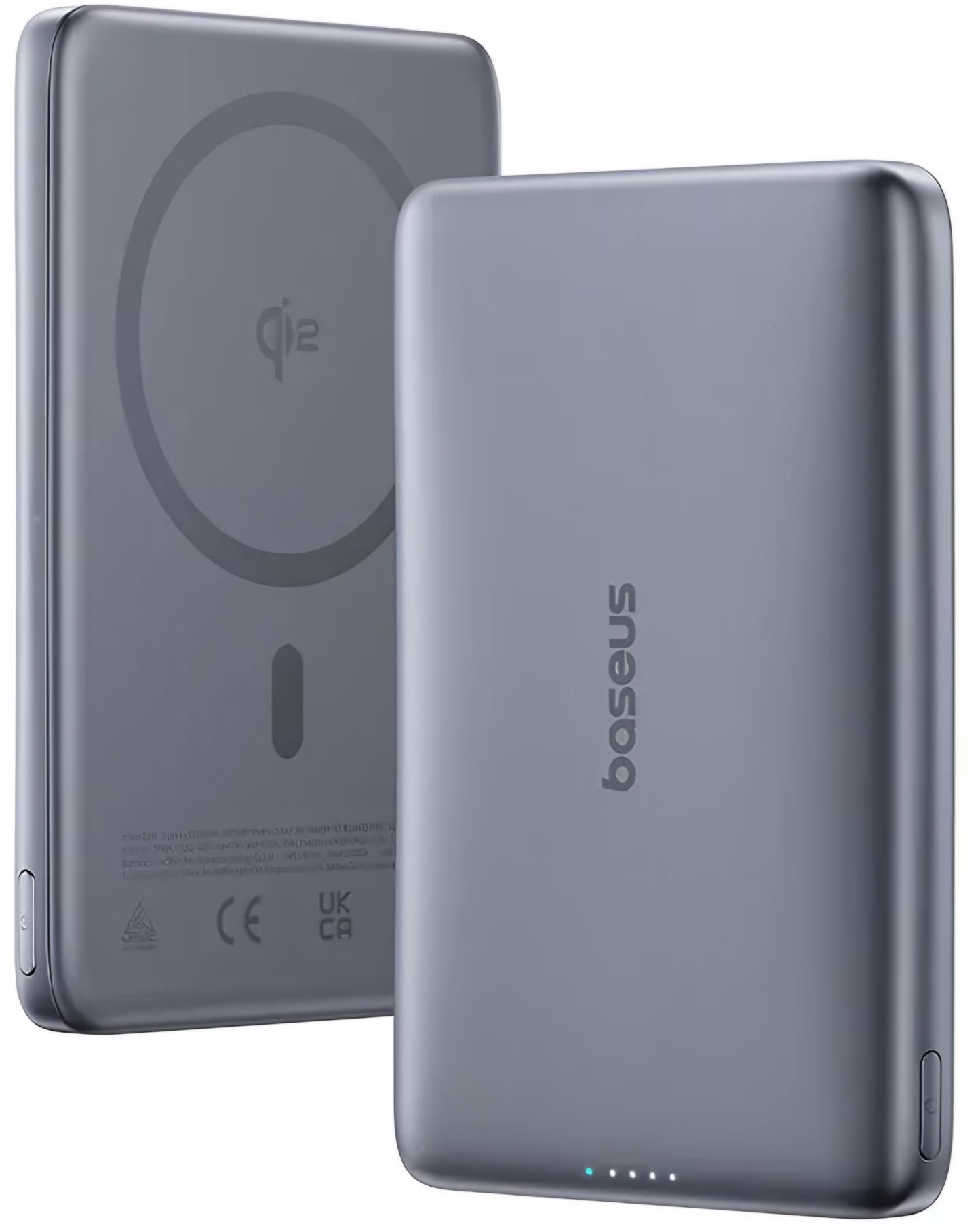 Bateria Externa Wireless Baseus PicoGo AM41, 10000mAh, 27W, PD + FQI, 1 x QI - 1 x USB-C, Cinza E0027200