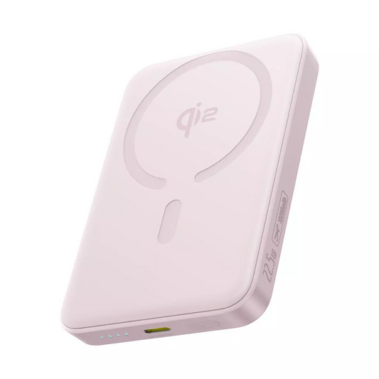 Bateria Externa Wireless Baseus Enerfill FM12, 10000mAh, 22.5W, PD + FQI, 1 x QI - 1 x USB-C, Rosa E0028502