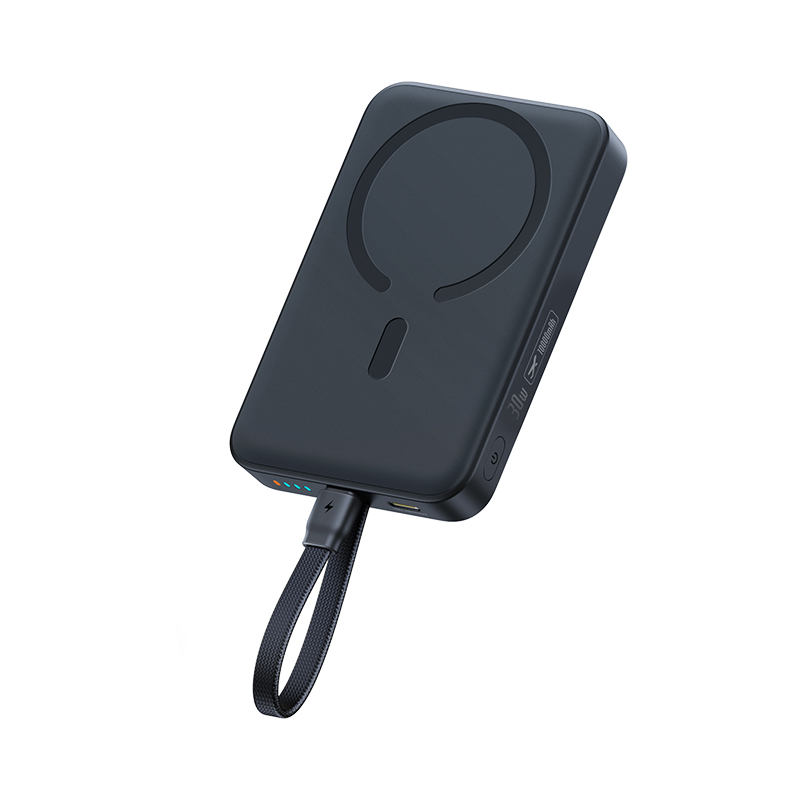 Bateria Externa Wireless Baseus EnerFill FM11, 10000 mAh, 30 W, PD + FQI, 1 x QI - 2 x USB-C, Preta E0028904