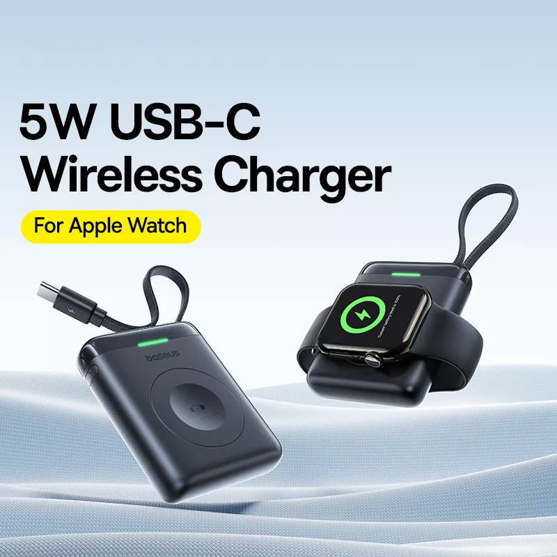 Bateria Externa Wireless Baseus EnerFill FW11 para Apple Watch Series, 1640mAh, 5W, 1 x QI, Preta E0205301