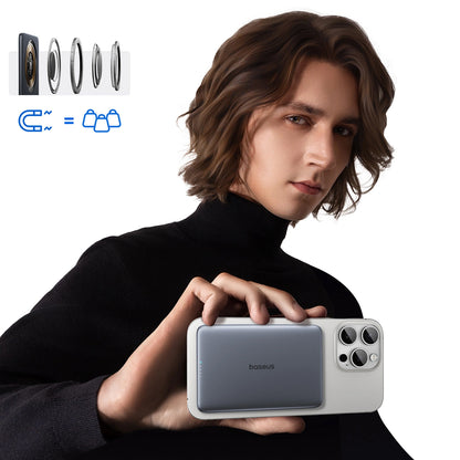 Bateria Externa Wireless Baseus PicoGo AM41, 5000mAh, 20W, PD + FQI, 1 x QI - 1 x USB-C, Cinzento P1007680C813-00