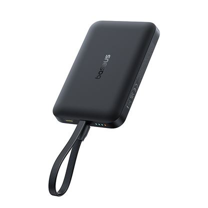 Bateria Externa Wireless Baseus EnerFill FM11, 10000 mAh, 30 W, PD + FQI, 1 x QI - 2 x USB-C, Preta E0028904