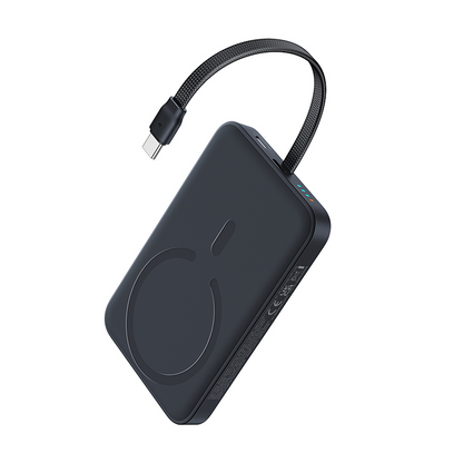 Bateria Externa Wireless Baseus EnerFill FM11, 10000 mAh, 30 W, PD + FQI, 1 x QI - 2 x USB-C, Preta E0028904