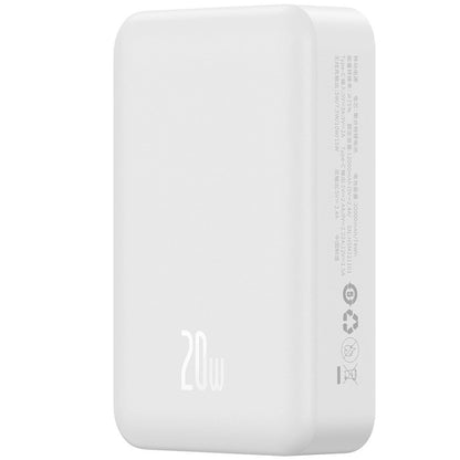 Bateria externa sem fios Baseus Magnetic Mini, 20000mAh, 20W, PD + FQI, 1 x QI - 1 x USB-C, branco PPCX150002 