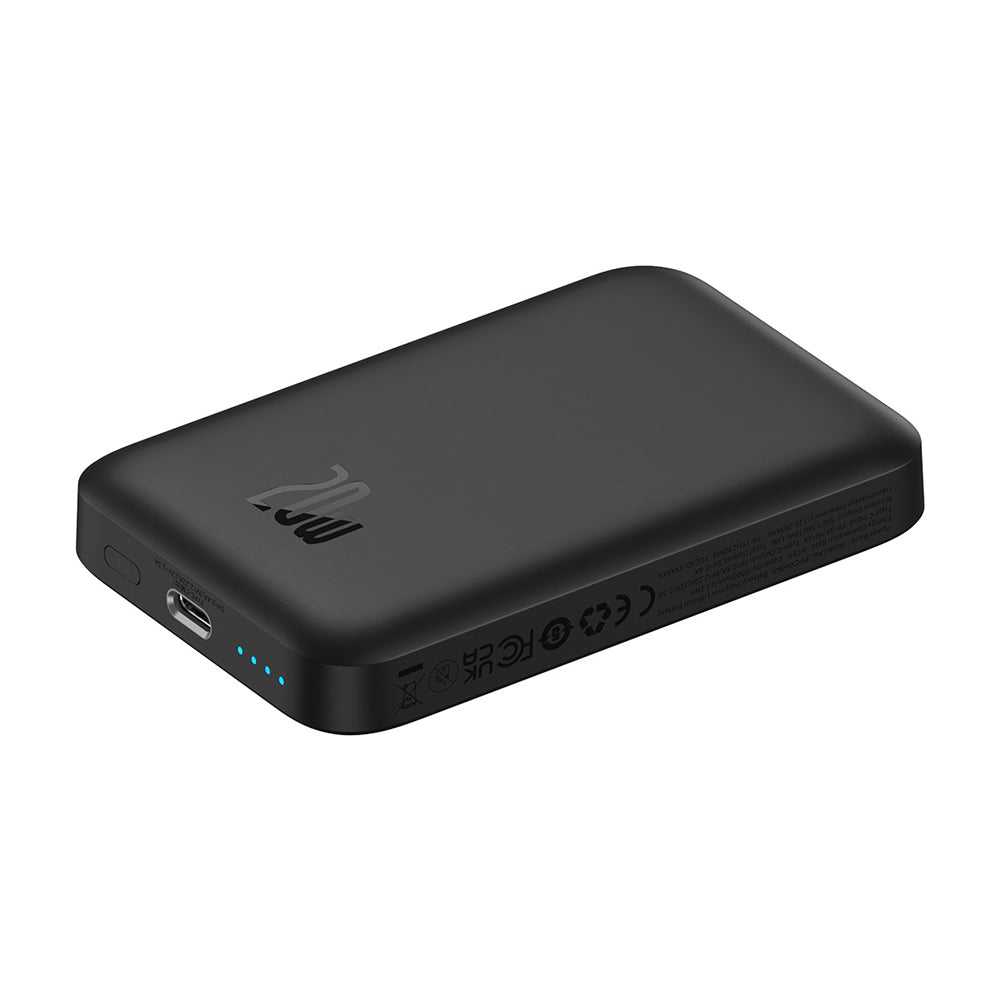 Bateria Externa Wireless Baseus Mini Air, 6000mAh, 20W, PD + FQI, 1 x QI - 1 x USB-C, Preta P10059002113-00