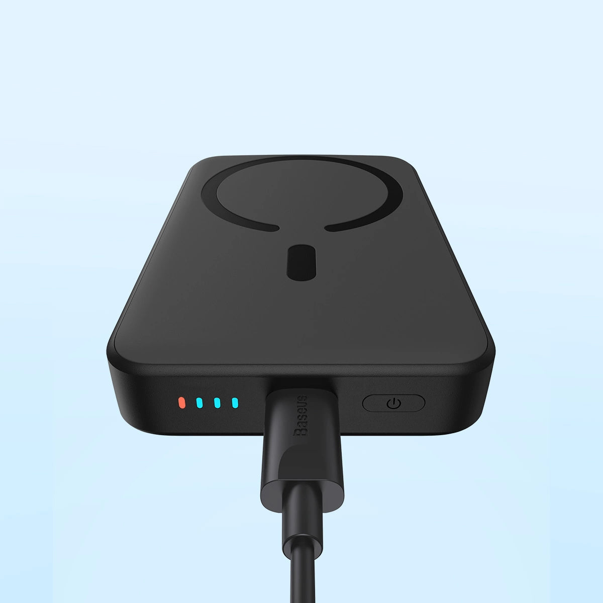 Bateria Externa Wireless Baseus Magnetic Mini, 10000mAh, 20W, PD + FQI, 1 x QI - 1 x USB-C, Preta PPCX070001