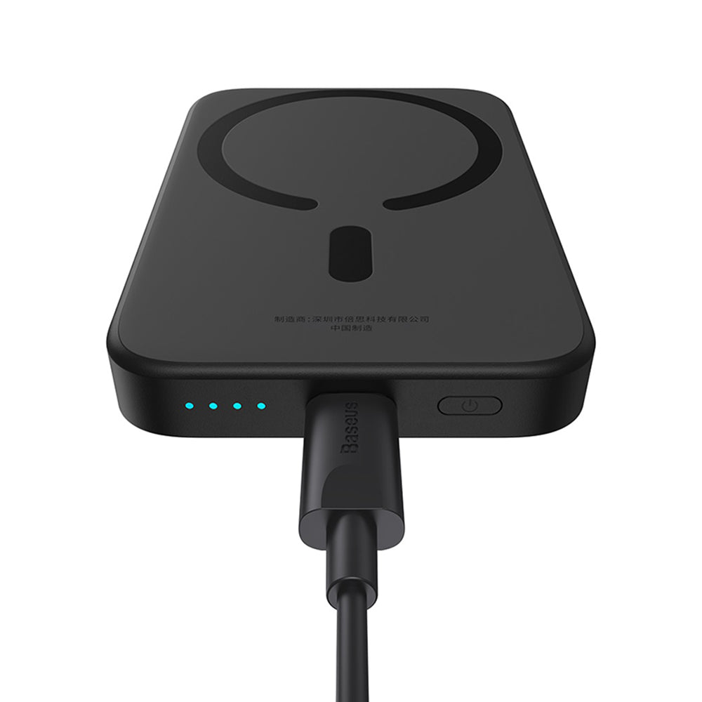 Bateria Externa Wireless Baseus Mini Air, 6000mAh, 20W, PD + FQI, 1 x QI - 1 x USB-C, Preta P10059002113-00