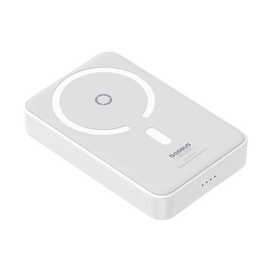 Bateria Externa Wireless Baseus MagPro PPCXZ05, 5000mAh, 20W, PD + FQI, 1 x QI - 1 x USB-C, Branca P10064101223-00