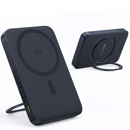 Bateria Externa Wireless Baseus PicoGo, 5000mAh, 20W, PD + FQI, 1 x QI - 1 x USB-C, Preta P10076802123-00