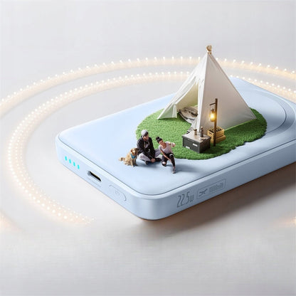 Bateria Externa Wireless Baseus EnerFill FM11 Ultra-Mini, 10000mAh, 22.5W, PD + FQI, 1 x QI - 1 x USB-C, Azul P1008210E313-00