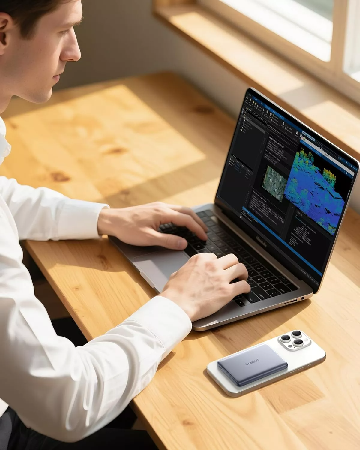 Bateria Externa Wireless Baseus PicoGo AM41, 10000mAh, 27W, PD + FQI, 1 x QI - 1 x USB-C, Cinza E0027200