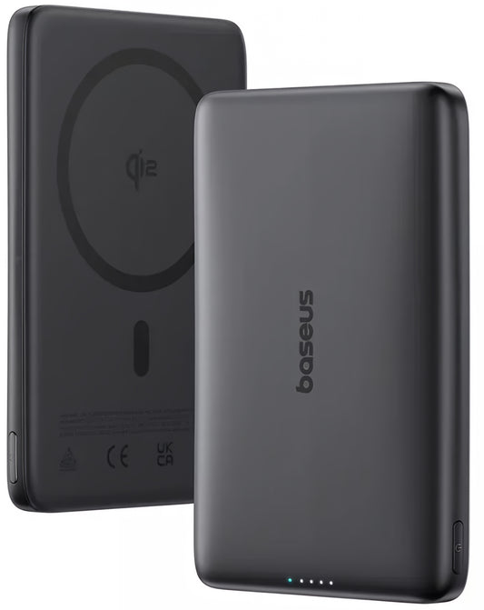 Bateria Externa Wireless Baseus PicoGo AM41, 10000mAh, 27W, PD + FQI, 1 x QI - 1 x USB-C, Preta E0027201
