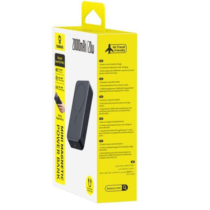Bateria Externa Wireless Baseus EnerFill FM41, 20000mAh, 20W, PD - FQI, 1 x QI - 1 x USB-C, Preta E0027U00