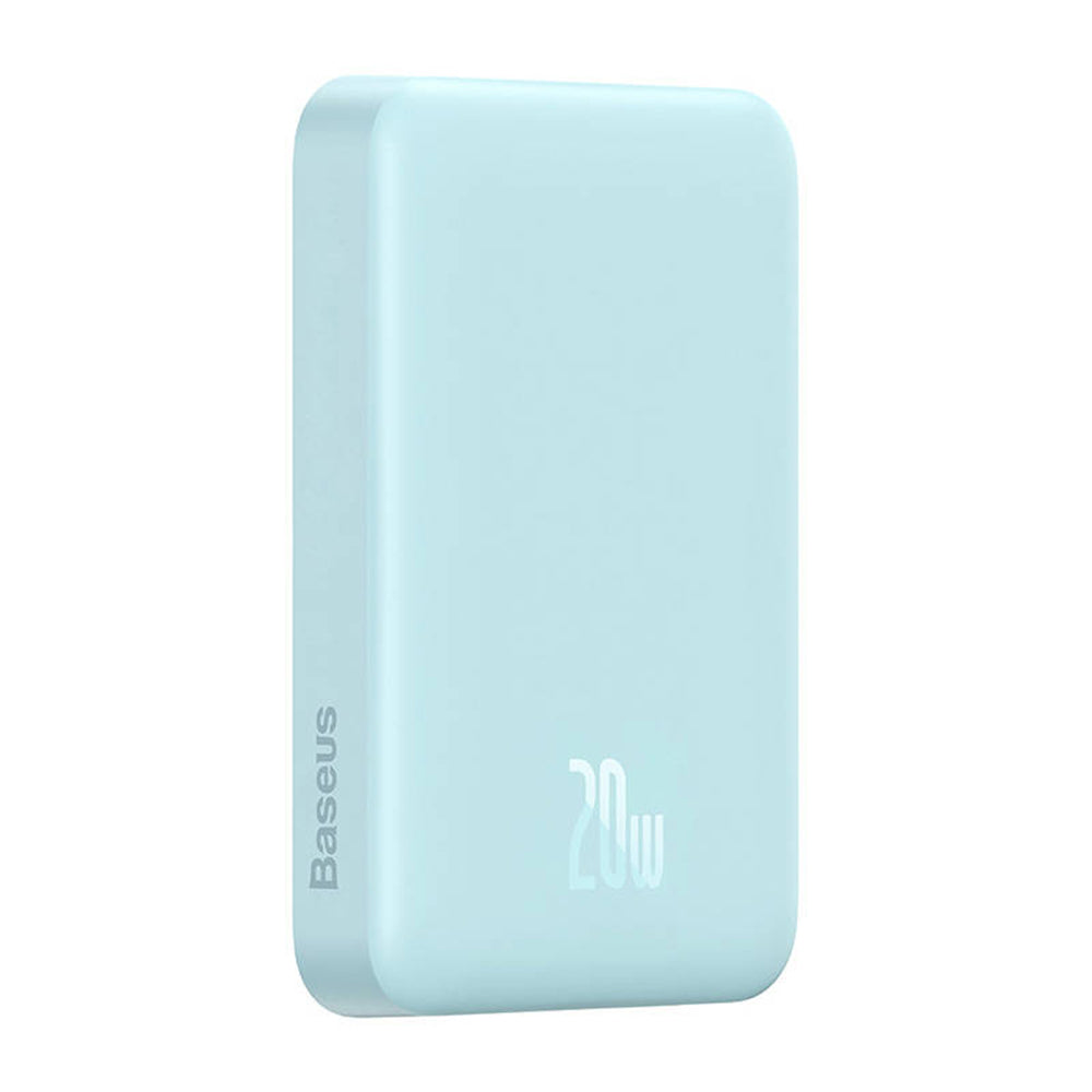 Bateria Externa Wireless Baseus Magnetic Mini, 10000mAh, 20W, PD + FQI, 1 x QI - 1 x USB-C, Azul PPCX110103