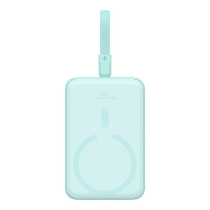 Bateria Externa Wireless Baseus Magnetic Mini, 10000mAh, 20W, PD + FQI, 1 x Lightning - 1 x QI - 1 x USB-C, Verde P10022109333-00