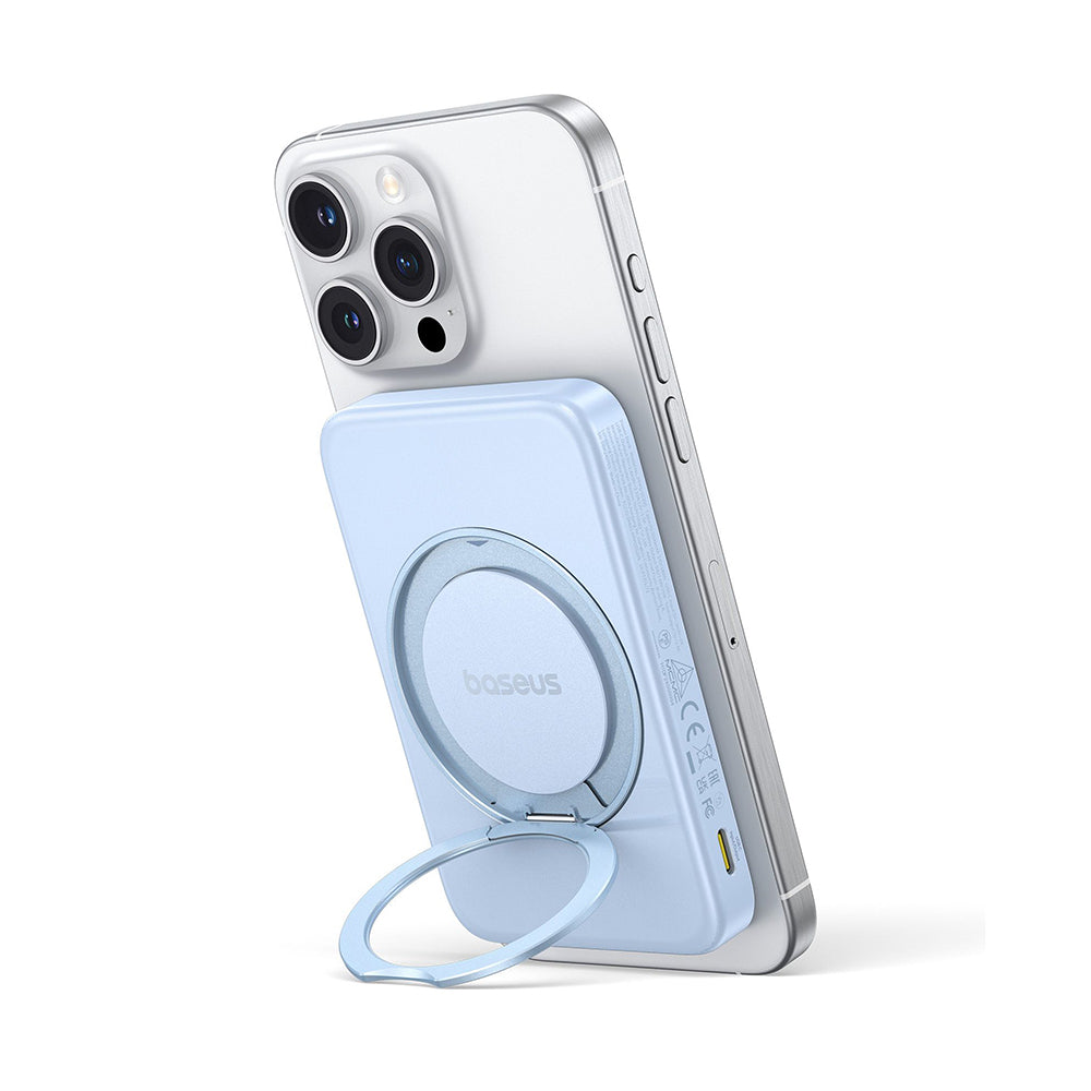 Bateria Externa Wireless Baseus PicoGo, 5000mAh, 20W, PD + FQI, 1 x QI - 1 x USB-C, Azul P10076800313-00