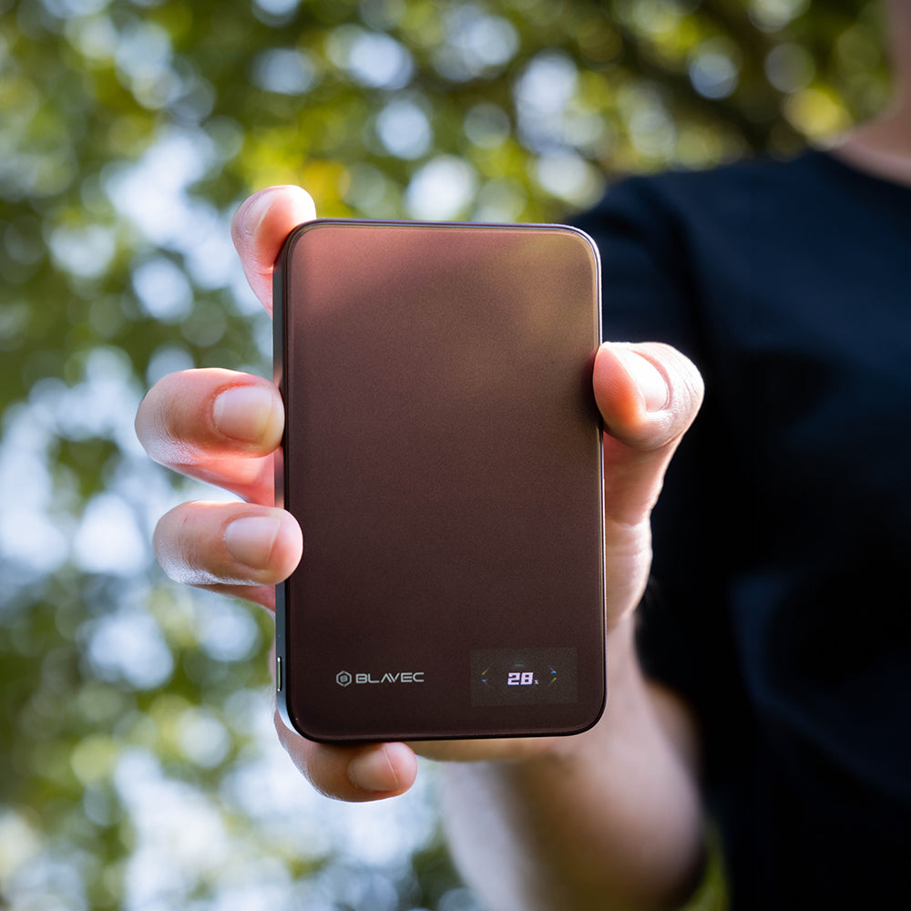 Bateria Externa Wireless Blavec BJ-04 Slim, 10000 mAh, 22,5 W, PD + FQI, 1 x QI - 1 x USB-C, Roxa