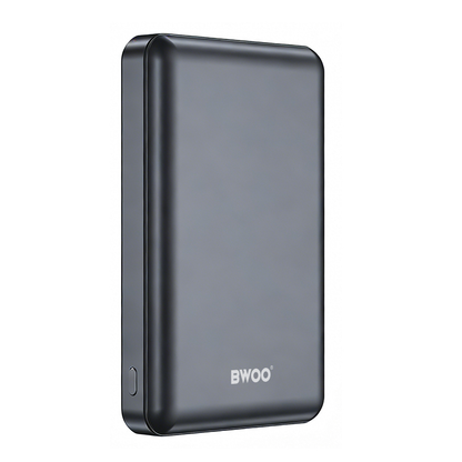 Bateria Externa Wireless BWOO BO-P82, 10000mAh, 22.5W, PD + FQI, 1 x QI - 1 x USB-C, Cinzento