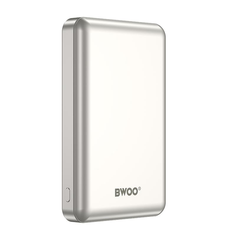 Bateria Externa Wireless BWOO BO-P82, 10000mAh, 22,5W, PD + FQI, 1 x QI - 1 x USB-C, Branco