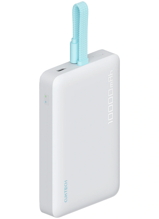 Bateria Externa Wireless Cuktech CP132ML, 10000mAh, 22.5W, PD + QI, 2 x USB-C, Branca