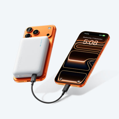 Bateria Externa Wireless Cuktech WPB100N, 10000mAh, 20W, PD + FQI, 1 x QI - 1 x USB-C, Branco CKWPB100NGLGR