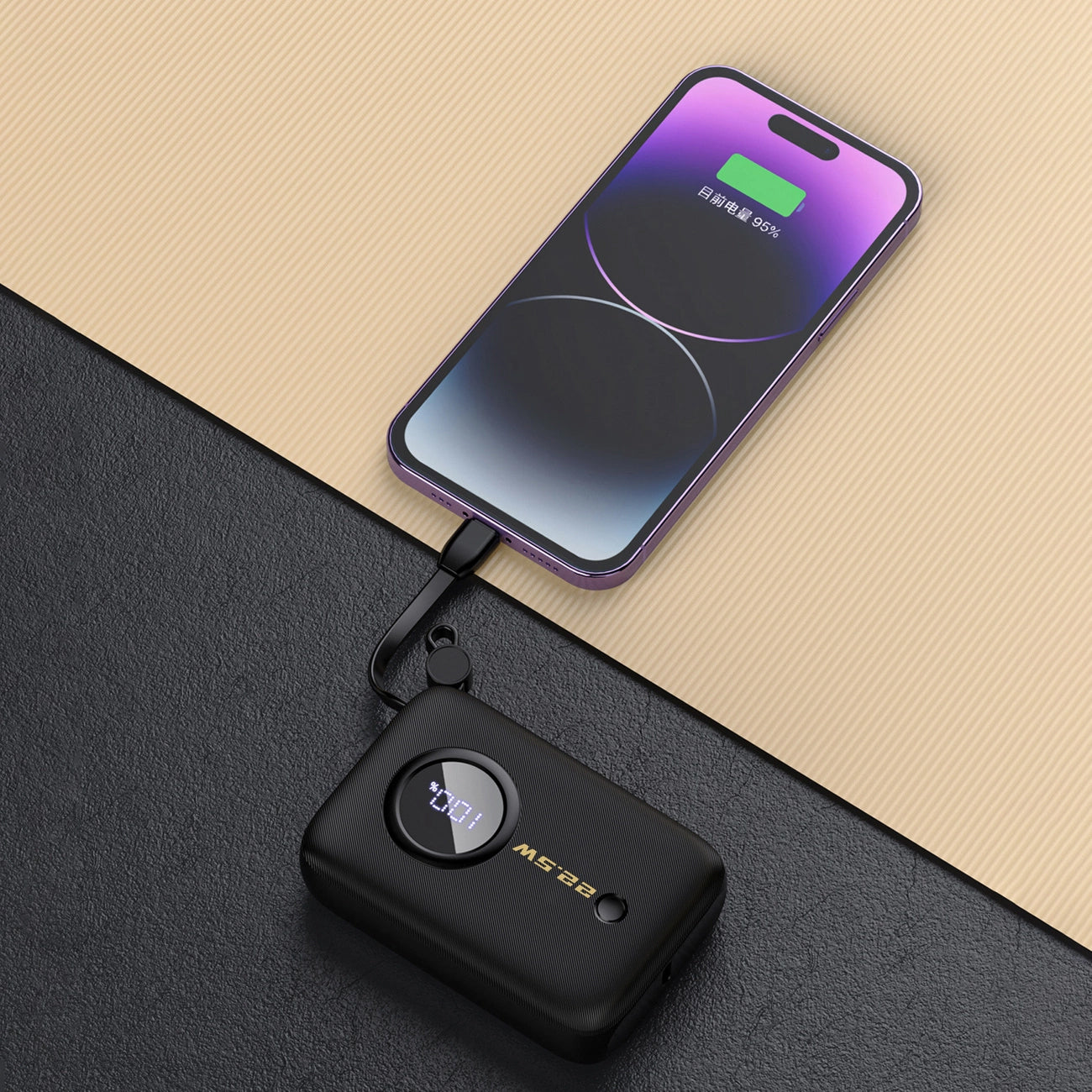 Bateria Externa Dudao K14, 10000mAh, 22.5W, QC + PD, 1 x Lightning - 1 x USB-A - 2 x USB-C, Preta