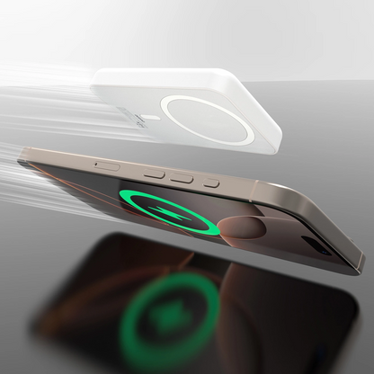 Dudao K26s External Wireless Battery, 5000mAh, 20W, PD + FQI, 1 x QI - 1 x USB-C, White