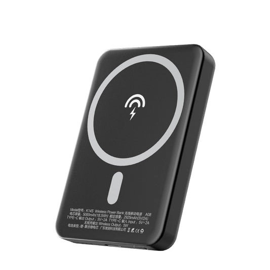Bateria Externa Wireless Dudao K14S, 5000mAh, 10W, PD + QI, 1 x QI - 1 x USB-C, Preta