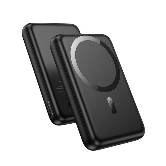 Bateria Externa Wireless HOCO J141, 10000mAh, 20W, PD + FQI, 1 x QI - 1 x USB-C, Preta