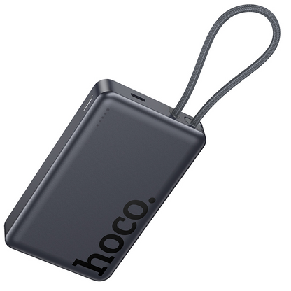 Bateria Externa Wireless HOCO Q44, 10000mAh, 20W, PD + FQI, 1 x QI - 2 x USB-C, Cinzento