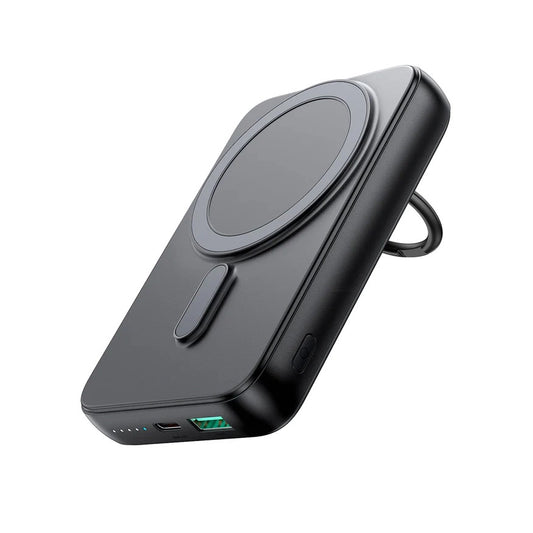 Bateria Externa Wireless Joyroom JR-W050, 10000mAh, 20W, QC + PD + FQI, 1 x QI - 1 x USB-A - 1 x USB-C, Preta