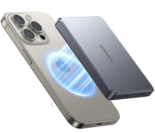 Bateria Externa Wireless Joyroom JR-PBM08 Pro, 10000mAh, 22.5W, PD + FQI, 1 x QI - 2 x USB-C, Cinzento