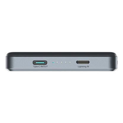 Bateria Externa Wireless Joyroom JR-PBM08 Pro, 10000mAh, 20W, PD + FQI, 1 x QI - 1 x USB-C, Cinzento