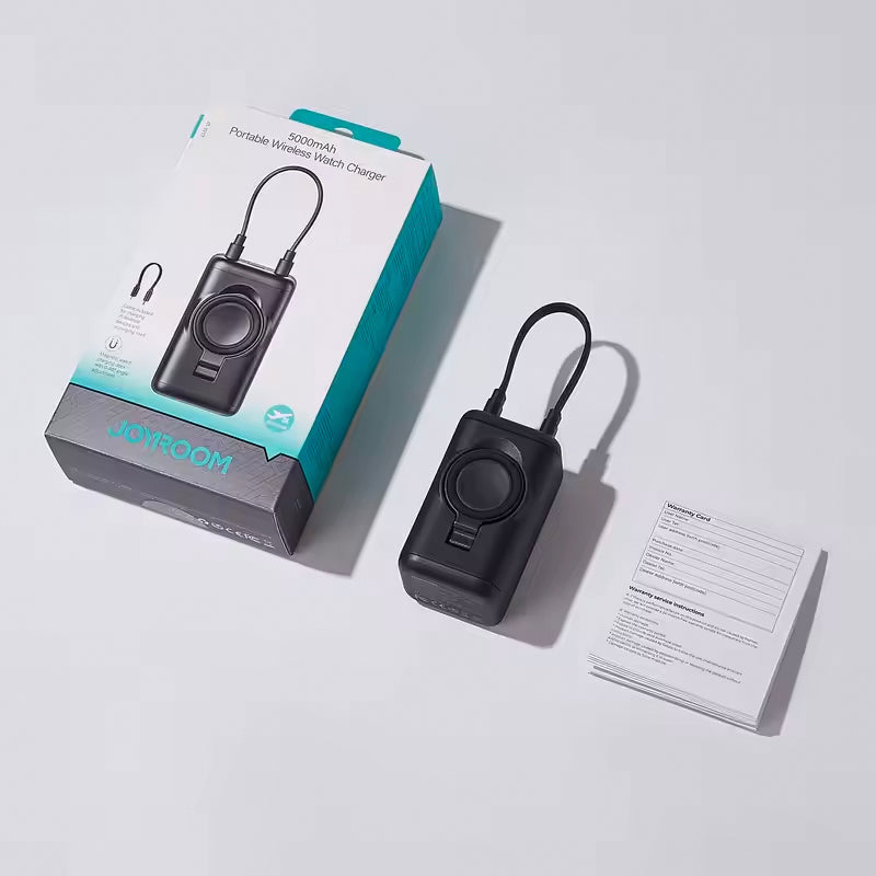 Bateria Externa Wireless Joyroom JR-W13, 5000mAh, 18W, PD + QI, 1 x Lightning - 1 x QI - 1 x USB-C, Preta