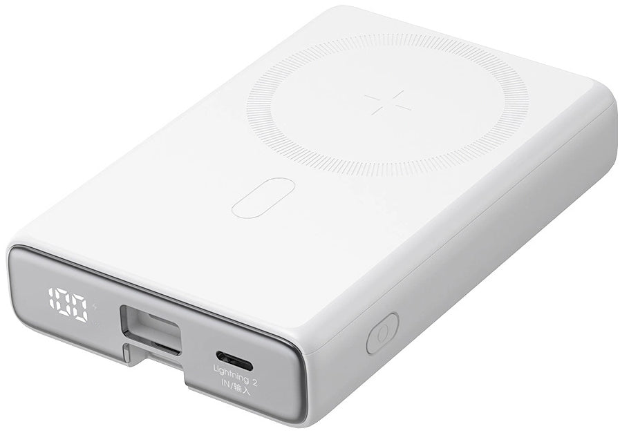 Bateria Externa Wireless Joyroom JR-PBM01, 10000mAh, 20W, QC + PD + FQI, 1 x Lightning - 1 x QI - 1 x USB-C, Branca