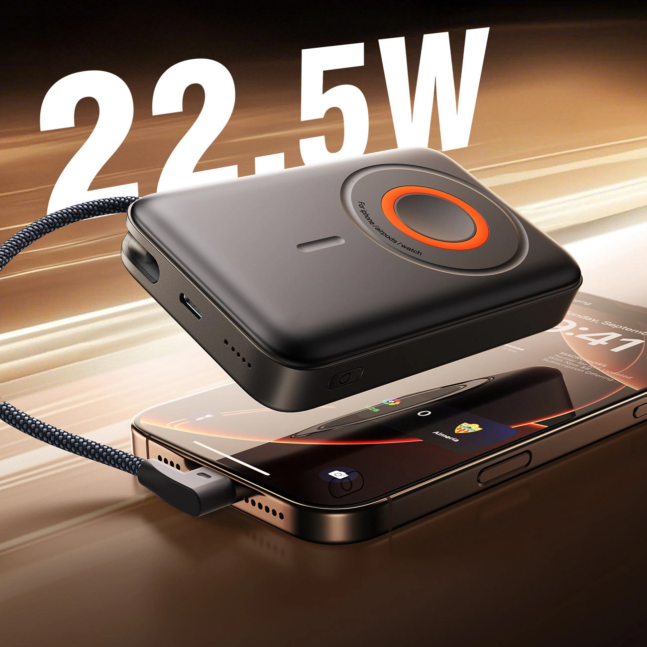 Bateria Externa Wireless Joyroom JR-PBM02, 10000mAh, 22.5W, PD + FQI, 1 x QI - 2 x USB-C, Preta