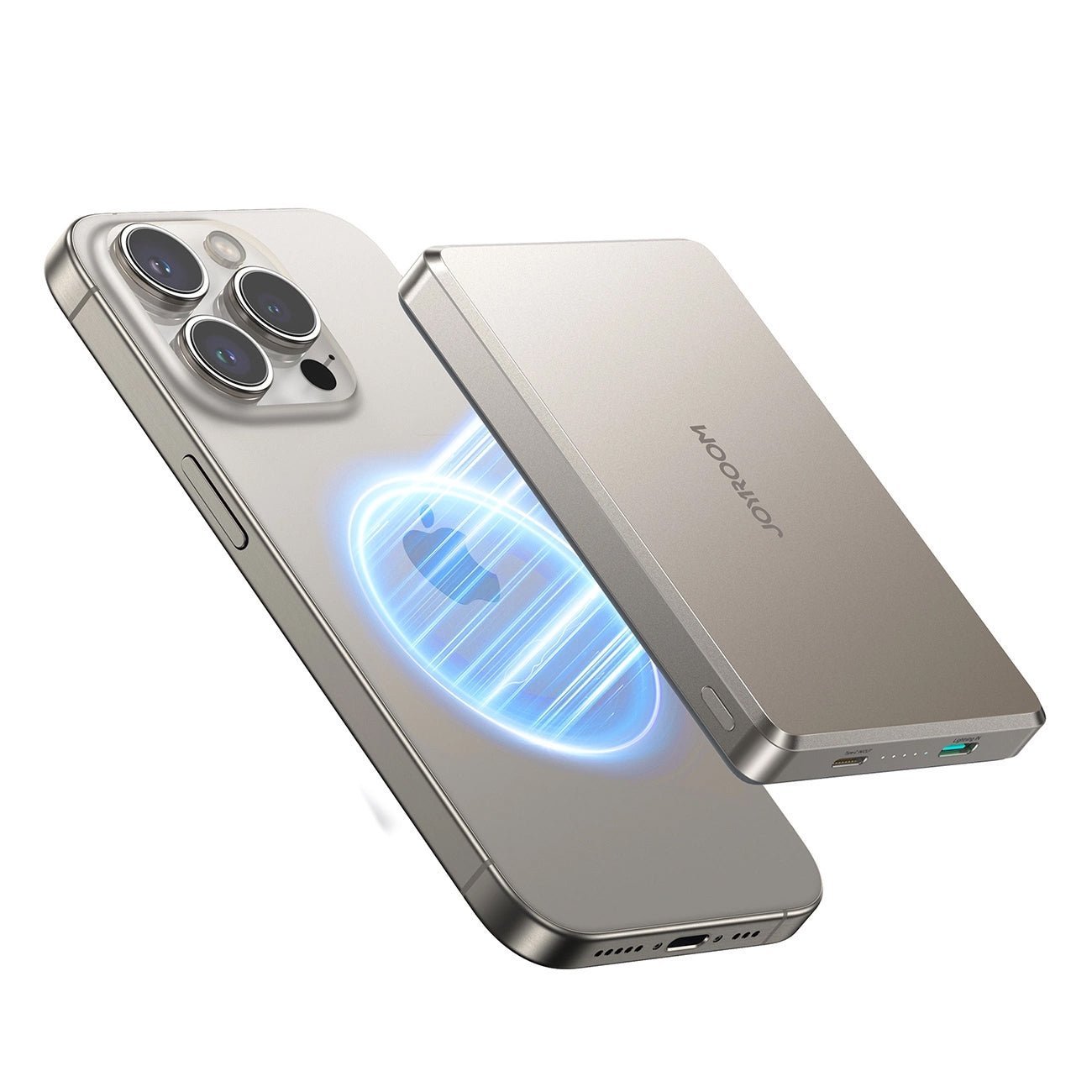 Bateria Externa Wireless Joyroom JR-PBM08 Pro, 10000mAh, 20W, PD + FQI, 1 x QI - 1 x USB-C, Bege