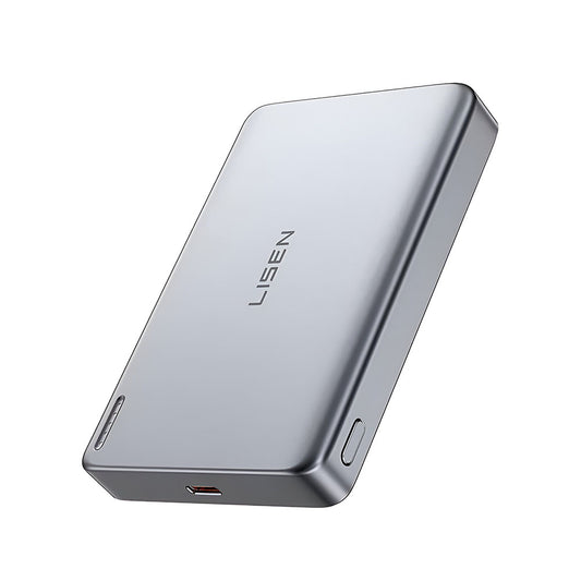Bateria Externa Wireless Lisen L601 Pro, 10000mAh, 27W, PD + FQI, 1 x QI - 1 x USB-C, Cinzento YL0325100009