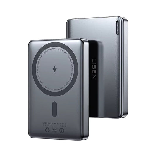 Bateria Externa Wireless Lisen L601 Pro, 10000mAh, 27W, PD + FQI, 1 x QI - 1 x USB-C, Cinzento YL0325100009