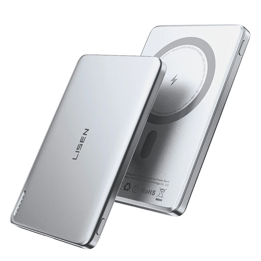 Bateria Externa Wireless Lisen L601 Pro, 5000mAh, 22.5W, PD + FQI, 1 x QI - 1 x USB-C, Cinzento YL0325090011