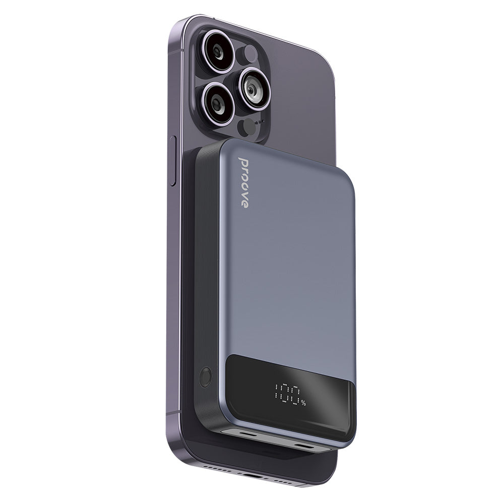Bateria Externa Wireless Proove Hoodman, 10000mAh, 20W, PD + FQI, 1 x QI - 1 x USB-C, Cinzento PBH120010003