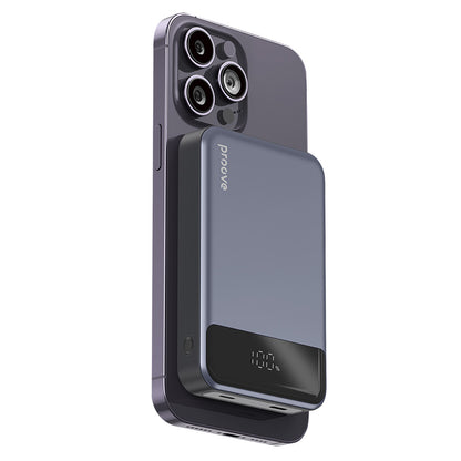 Bateria Externa Wireless Proove Hoodman, 10000mAh, 20W, PD + FQI, 1 x QI - 1 x USB-C, Cinzento PBH120010003