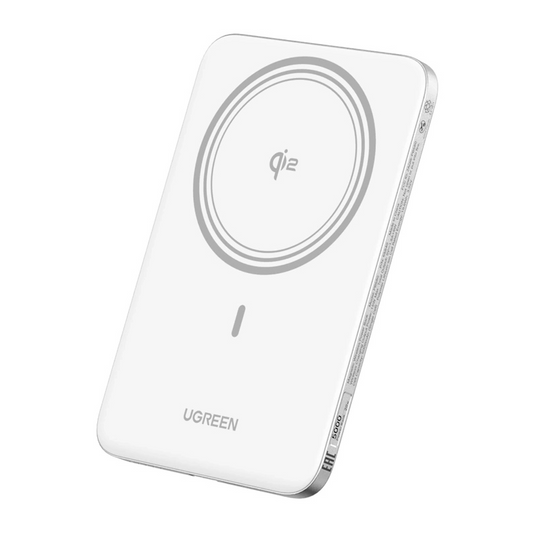 Bateria Externa Wireless UGREEN PB580 (95931B), 5000mAh, 20W, PD + FQI, 1 x QI - 1 x USB-C, Branco